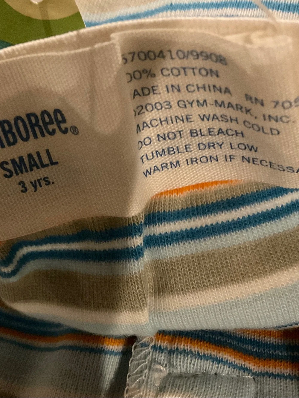 Gymboree Light Blue, Orange and White Striped Boys' Briefs - 2 Pack small 3 year